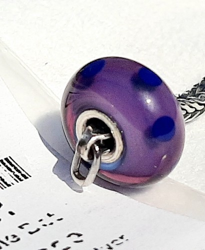 TROLLBEADS Purple Dot 61331 Retired Purple Dot Glass Silver 61331 New - Picture 4 of 10