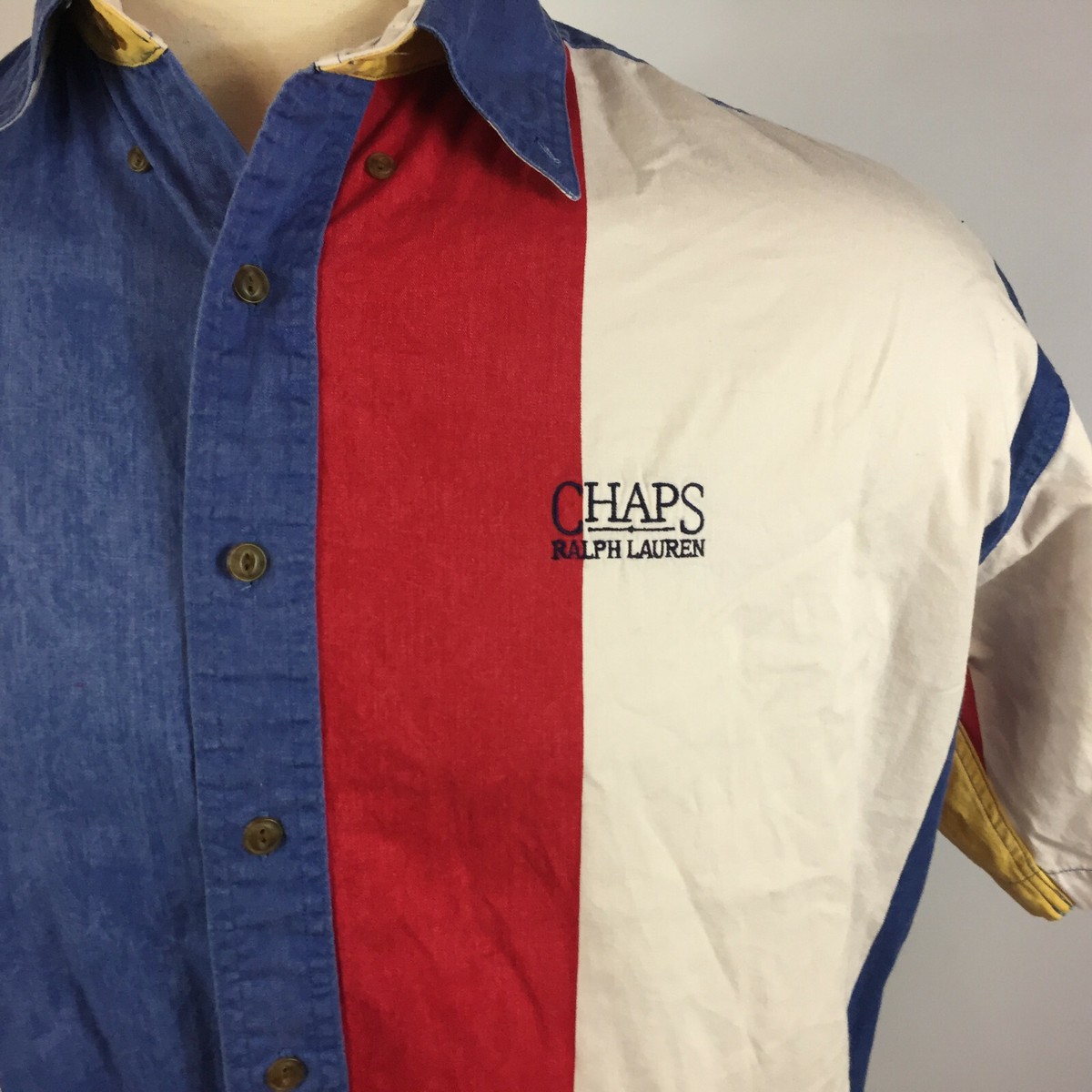 Vintage 80s 90s Ralph Lauren Polo Color Block Surf Stripe Grunge