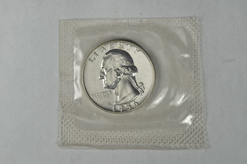 1956 25C US Silver Washington Proof Quarter in Cellophane