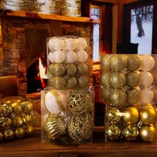 DomeStar 100PCS Christmas Tree Ornaments Christmas Ball Set Glitter Shatterproof