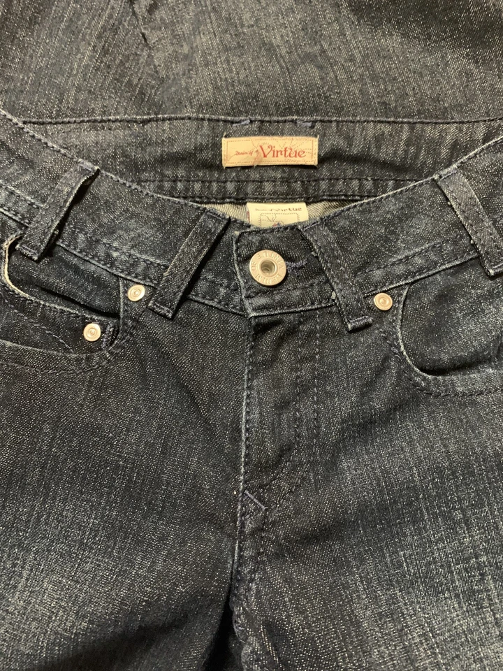 Denim of Virtue Quest Dignity Palazzo Ladies Dk. Blue Jeans Size 25 - 34” Inseam - Image 3 of 4