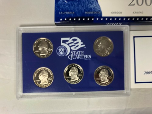 2005 S Proof State Quarter Set Gem DCam Original Box & COA 5 Coins CN Clad - Picture 4 of 5