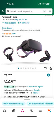 oculus quest 1 headset and controllers