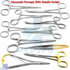 Surgical Hemostatic Locking Artery Clamps & Needle Holders Hemostat Tissue Tools