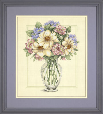 Dimensions Counted Cross Stitch Kit: Flowers in Tall Vase
