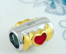 Frightlings Batwings Gold 5mm Charm Bead 10mm Sterling Silver New