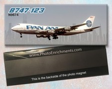 Pan Am Airlines Boeing 747 Handmade 2" x 5" Fridge Magnet (PMT1638)