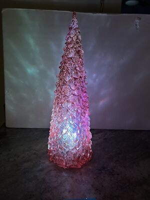 21  Lighted Color Morph Glistening Christmas Tree Valerie Parr Hill Blush Pink
