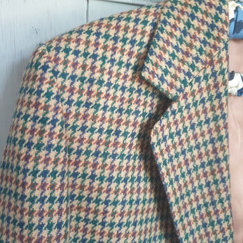 Vintage 80s 90s Aquascutum Check Wool Jacket Sz 12 14 Green Navy Beige New - Picture 2 of 10