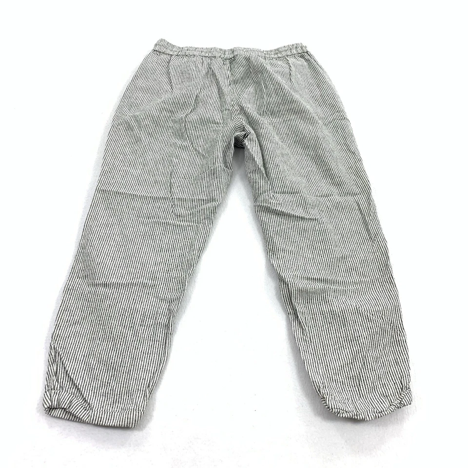Pantalones con cordón J.Crew a rayas mezcla de lino y algodón talla 12 para mujer gris blanco L Foto 2 de 4