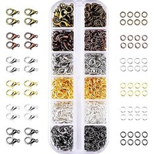 6 Colors Lobster Claw Clasps and 6 Colors Open Jump Rings for Jewelry Making