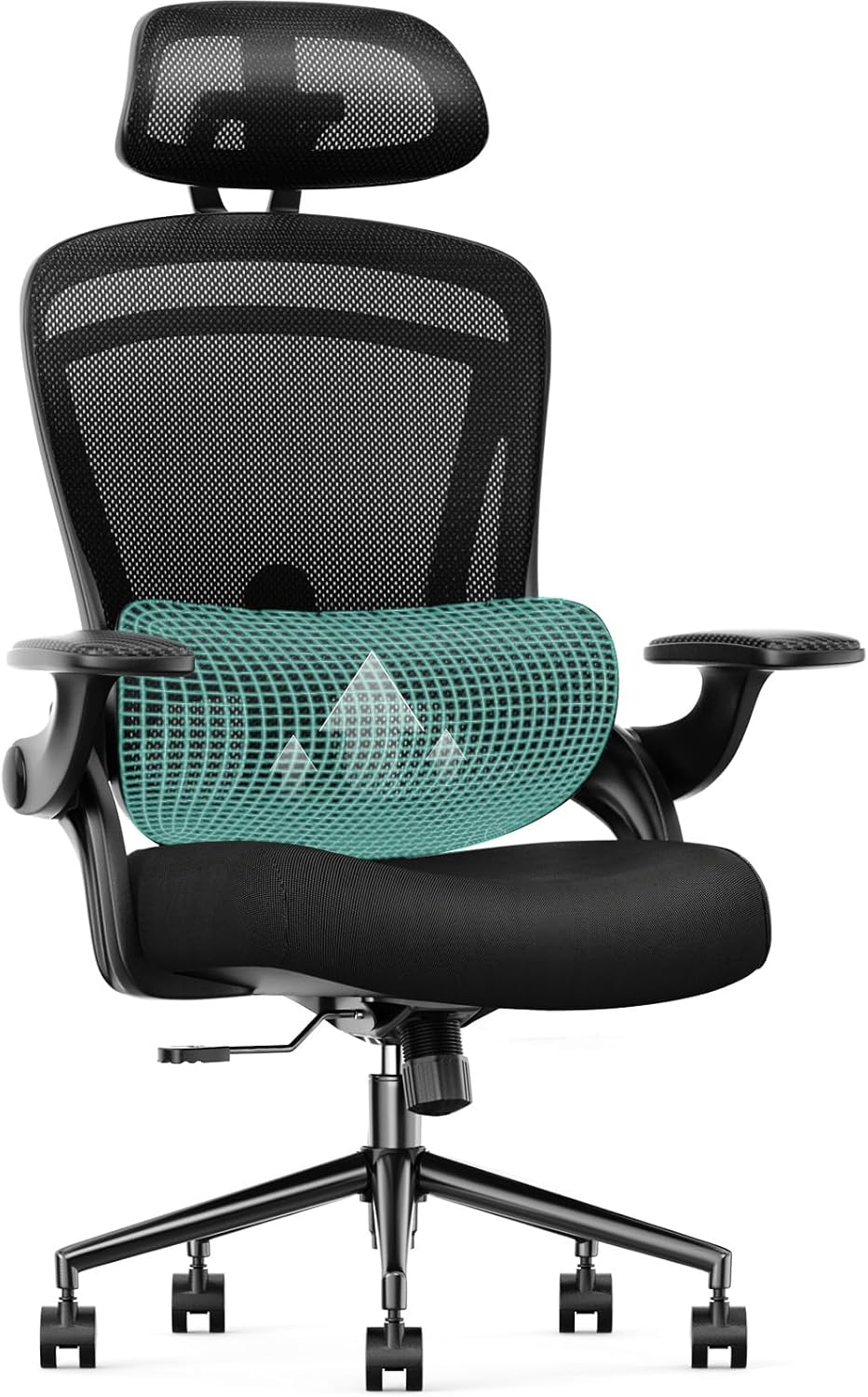 Ergonomic High Back Mesh Office Chair with 2D Headrest & Adjustable Lumbar Support