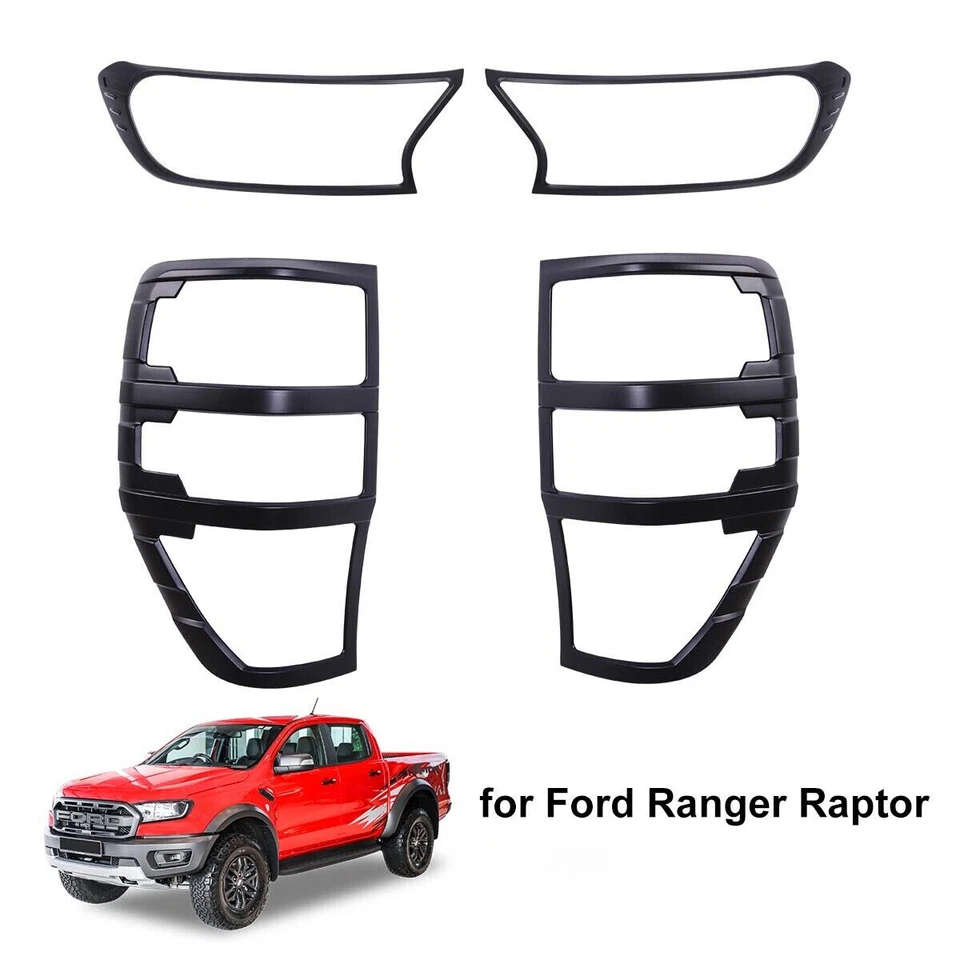 Für Ford Ranger Raptor 2019-2022 Scheinwerfer Rückleuchte Abdeckung Mattschwarz - Bild 2 von 4