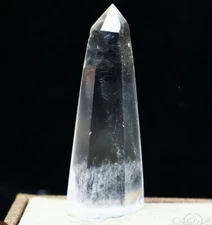 Natural Polished White Clear Quartz Crystal Stone Obelisk Wand Point Healing