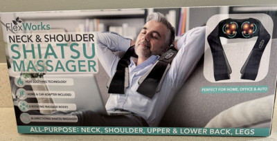Flex Works Neck & Shoulder SHIATSU MASSAGER-heat Soothing-also for back &legs