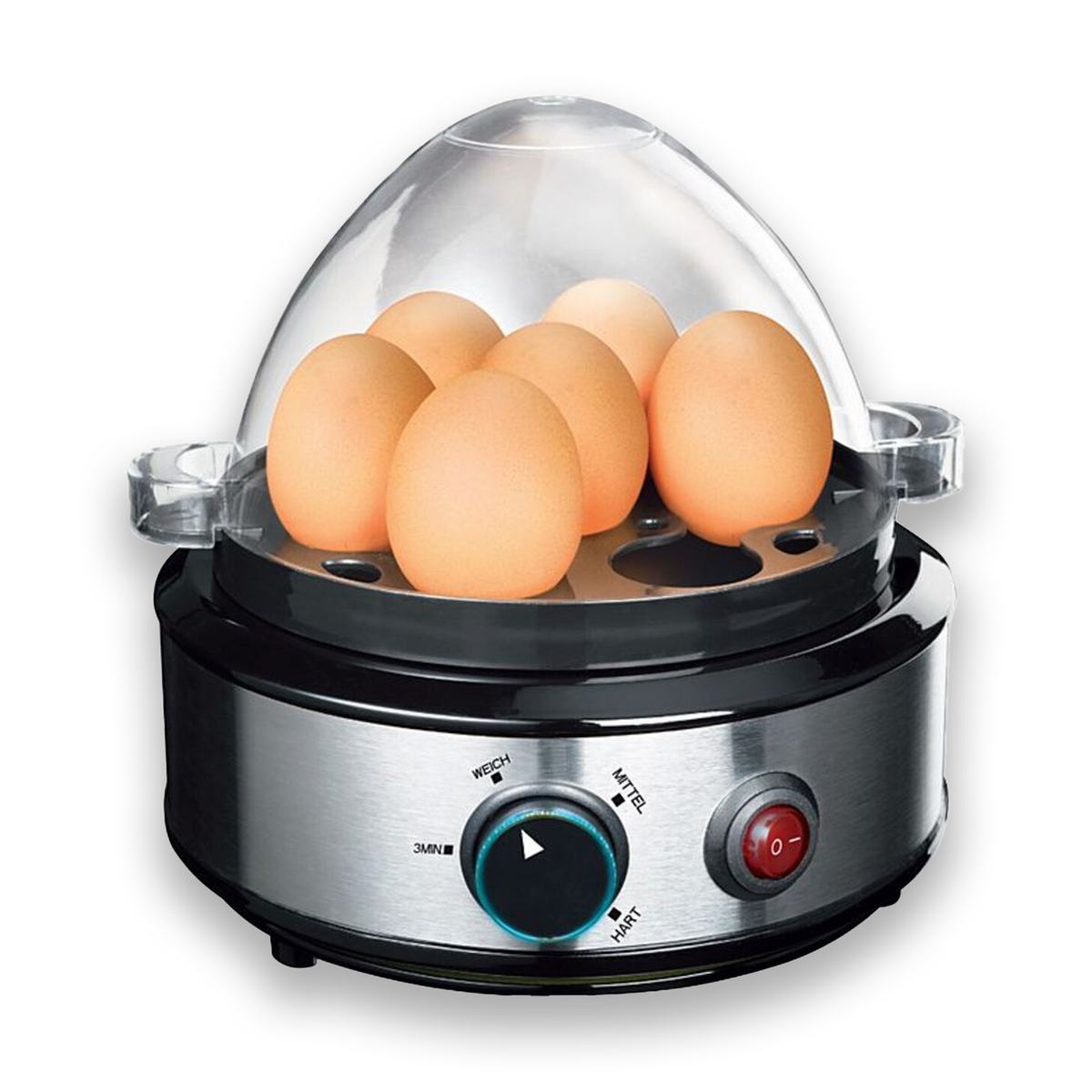 Eierkocher Edelstahl 7 Eier inkl. Egg Cooker Messbecher mit Eipick 320-380W NEU