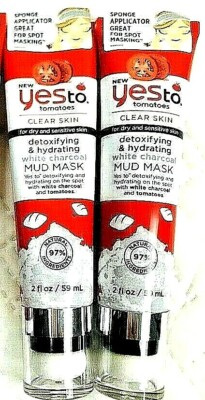 2 Yes to tomatoes CLEAR SKIN Detoxifying & Hydrating White Charcoal Mud Mask 2oz