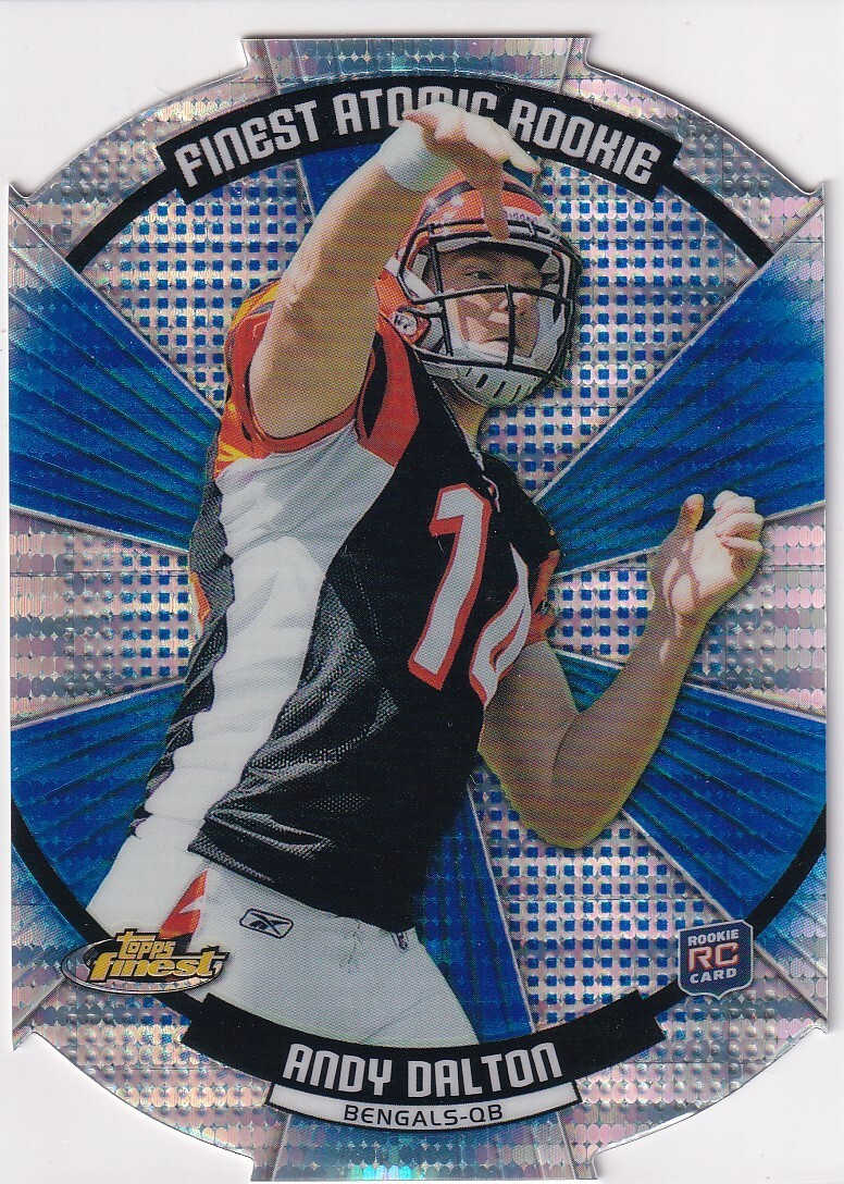 Andy Dalton #FARAD Football Cards 2011 Topps Finest Atomic Rookie Refractor trading card — raw and PSA graded price guide
