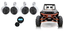 4 Rockville 5.25" Tower Speakers Bluetooth Receiver for Polaris RZR/ATV/UTV/CART