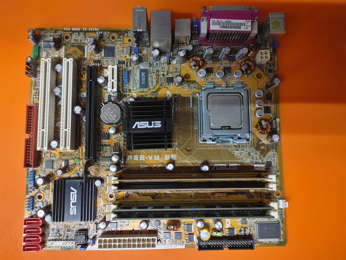 ASUS P5B-VM SE LGA 775 MAtx Motherboard W/Core2quad Cpu, 4gb Ddr2.