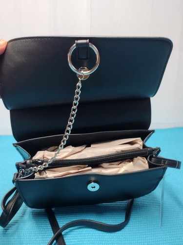 NWT Worthington Farrah Womens Crossbody Shoulder Croc Bag Adj Strap Black Small - Picture 12 of 12