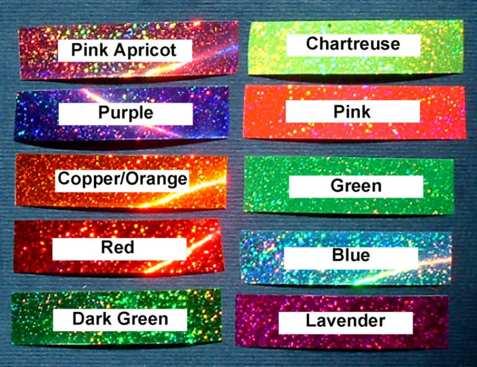 WTP LURE TAPE 10 Colors WTP Fine Glitter Prism Lure Tape 10' of tape 1/2" Wide Walleye Candy