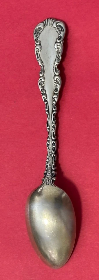 Сувенирная ложка Pittsburgh PA Louis XV с узором из чистого серебра 8,2 г 3,75 дюйма - Изображение 4 из 4