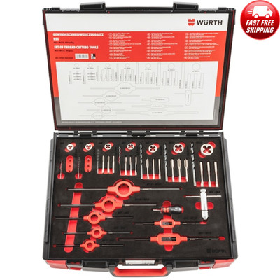 Würth HSS Gewindeschneidwerkzeug-Satz M3-M12 - 44-teilig Systemkoffer