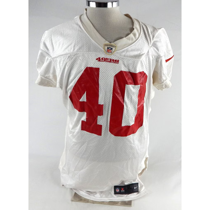 San Francisco 49ers #40 Game Used White Practice Jersey XL 593