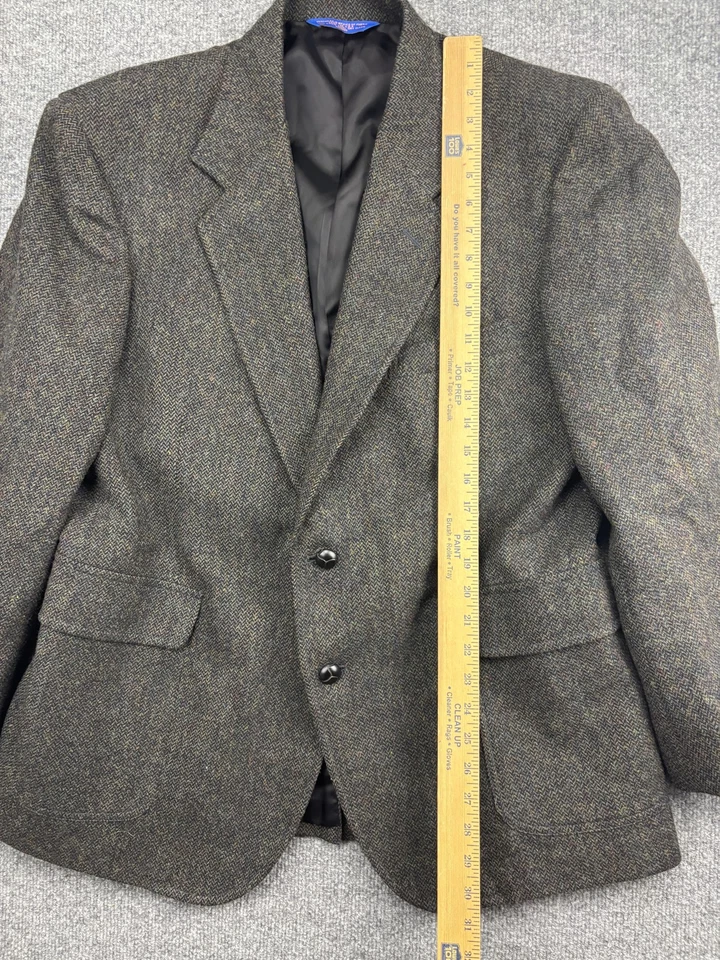 Pendleton Blazer Chaqueta Para Hombres 44 Marrón Espiga Lana Codo Parche Abrigo Deportivo Foto 3 de 4