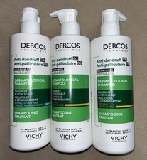 3 x Vichy Dercos Anti-Dandruff Dermatological Shampoo, 390ml(hair/itchy scalp)
