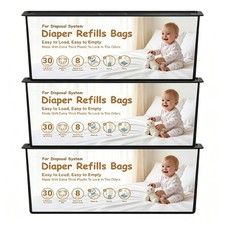 90 Bags Diaper Pail Refills Bags Compatible with Genie Easy Roll Pails Comp...