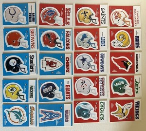 NFL Helmet Logo Fleer Sticers (20) 1987 and 1988; Schedules On The Other Side