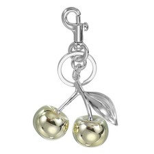 Cherry Keychain for Women Bag Purse Charm with Key Ring and Clip Gold-Silver