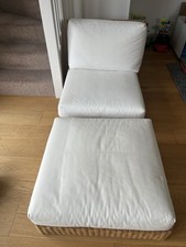 Habitat Rattan Modular Chair & Footstool Set Garden Conservatory Indoor Outdoor 