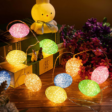 Easter Decorations Egg Lights, 8 Flashing Modes LED Easter Lights, Waterproof Ba