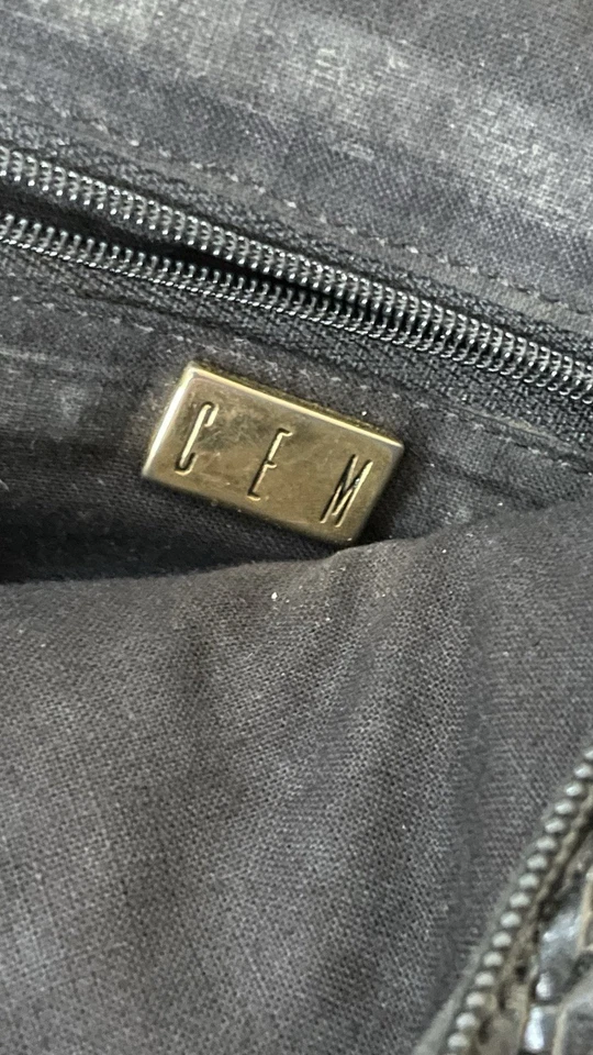 Cartera de cuero tejida negra vintage CEM bolso de mano trenzado bandolera Brasil 7x7 Foto 3 de 4