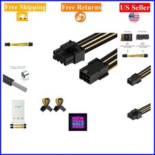2 Pack 6 to 8 Pin PCIe Power Cable Adapter 4 Inch Black for GPU