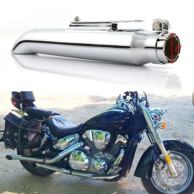 1.5''-2'' ID Slip-On Exhaust Muffler Pipe Silencer 20'' For Honda VTX1300 VTX1800