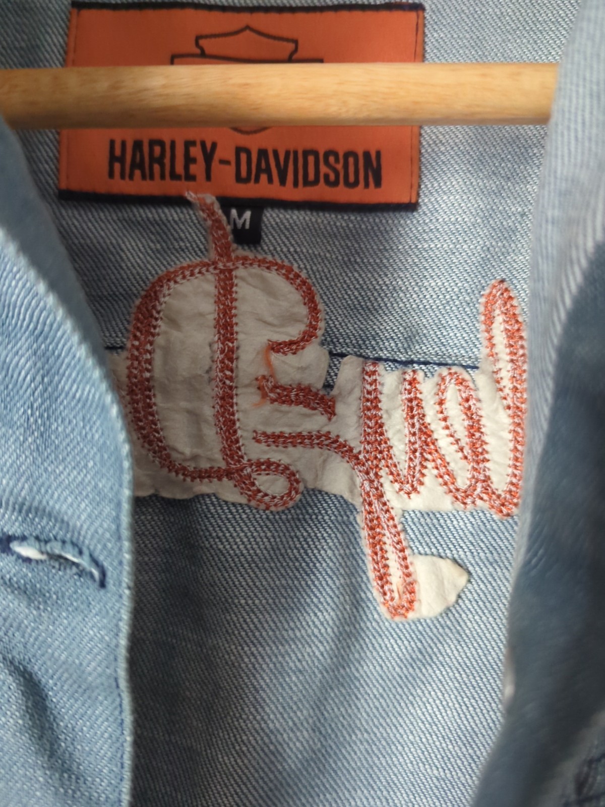 harley davidson women’s denim vest medium – rare vintage style image 6
