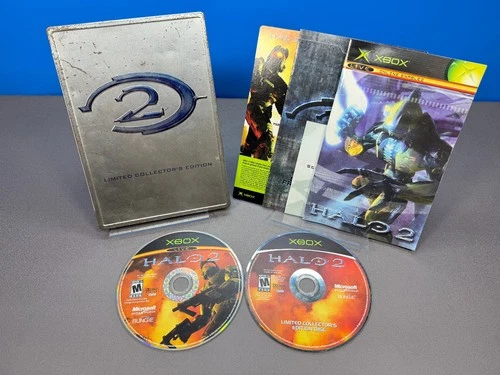 ORIGINAL XBOX HALO 2 LIMITED COLLECTOR'S EDITION GAME STEELBOOK CASE BONUS DISC