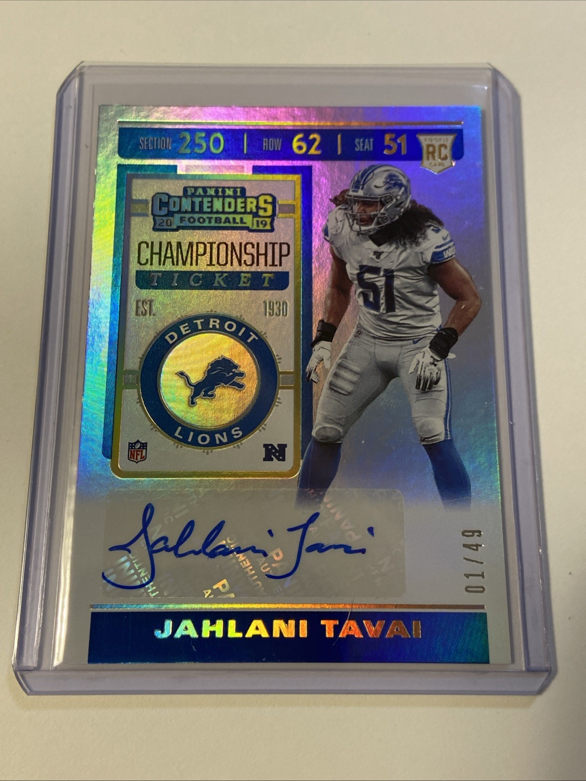 Jahlani Tavai Panini Contenders #226 Autograph-Championship