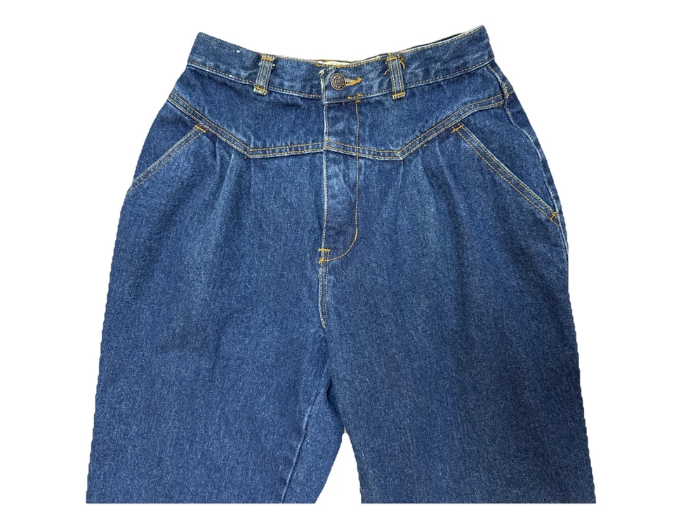 VTG Jordache High Waist Green Label Bareback Pleated Tapered Western Jeans 9/10 - Image 3 of 4