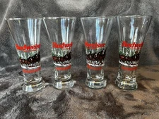 Budweiser Clydesdale Holiday Beer Glass set 4- 12 oz pilsner Vintage 1989.