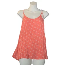 Vintage April Womens Large Cami Top Spagetti Straps Lace Racer Back Feminine Y2K