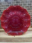 Rare Fire King Anchor Hocking Iridescent Red Flashed Glass Egg Dish
