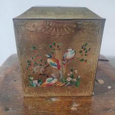Vintage William Crawford & sons biscuit tin art nouveau style showing love birds