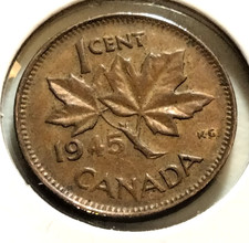 1945  Canada  1 Cent  Coin  - KM#32 -   (IN#16890) - Combined Shipping