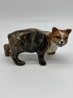 VTG Manx Cat Rushton Isle Of Man Signed Figurine