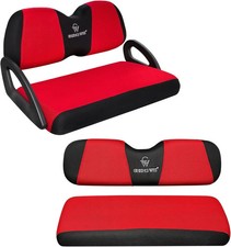 Golf Cart Seat Covers Front and Rear Seat Covers Sets, Red black Club Precedent